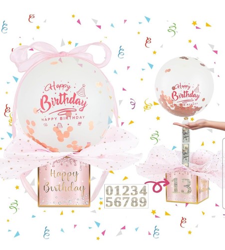 Geschenkbox mit luftballons - geschenkbox,
