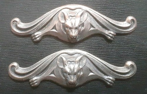 Antike versilberte fledermaus - antike,