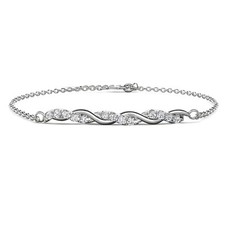 Armband 925 Sterling Silber Moissanit Diamant 1,5mm Bracelet