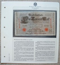 Reichsbanknote 1000 Mark vom 21. April 1910, Nr.: 5204397 E, Historische Banknot