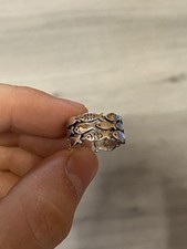 Y2k Ring Fische Vintage 925 Sterling Silber Damen Massiv Schmuck
