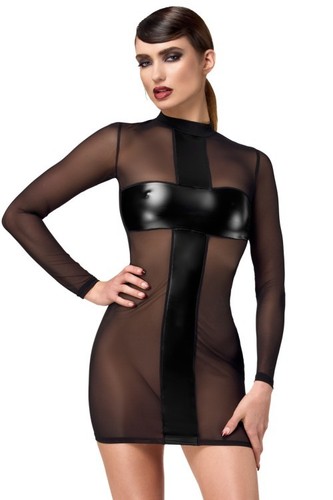 Damen wetlook minikleid - damen,