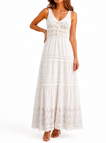 Moni langes kleid weiß m - moni&co,