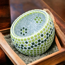 Mosaik Windlicht grün spiegel