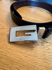 Gucci G Logo Wendegürtel braun schwarz Ledergürtel 115 cm 46