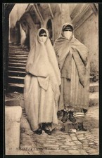 Ansichtskarte Femmes Arabes Voilees, verschleierte arabische Frauen in Burka 