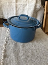 großer Emaille Topf  blau