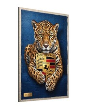 WANDBILD LUXUS AUTO LEOPARD