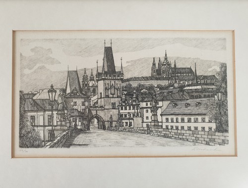 Lithographie modern gerahmt - ,