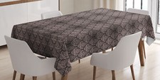 Damast Tischdecke Blumen-Motiv