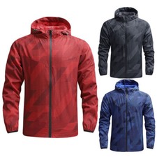 Neu Herren Sport Kapuzenmantel Regen Jacke Outdoor Windbreaker Wasserdicht Jacke