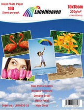 500 Blatt 10x15 cm 230g/m²Fotopapier HGlossy+wasserfest von LabelHeaven