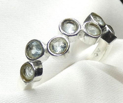 Blautopas ring 925 silber - 💎,