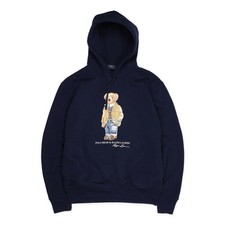 Ralph Lauren Bär Hoodie Teddy Marineblau Loose Fit