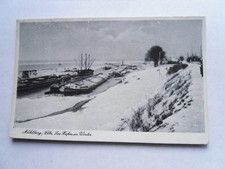 AK Mühlberg Elbe Hafen Winter Schiff Frachter Eisgang 1941 Liebenwerda Feldpost