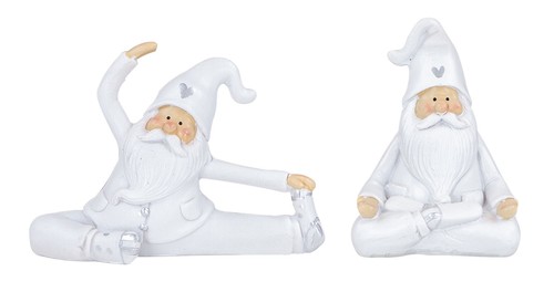 2er set santa - deko, weiß