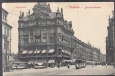 6353. Ak Dresden Amalienstraße mit Kaiserplatz und Straßenbahn 1907
