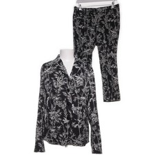 Laurèl, Anzug, Größe: 42, Cupro/Polyester/Viskose, Schwarz/Weiß, Blumen #22D