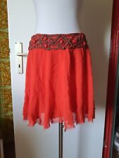 Roter Seiden Minirock Koralle
