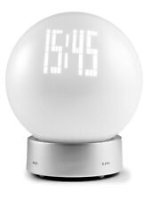 Addex Design AR990 Wecker Globus leuchtend Weiß luminous Leucht-Kugel Uhr weiss