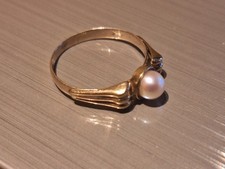 Goldring, 333er mit Perle, 8