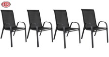 4er Set Stapelsessel Gartensessel Gartenstuhl Stapelstuhl Balkon schwarz