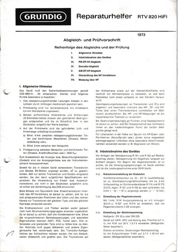 Service manual für - für, grundig