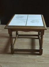 BLUMENHOCKER/BEISTELLTISCH, EICHE RUSTIKAL, MIT KACHELN