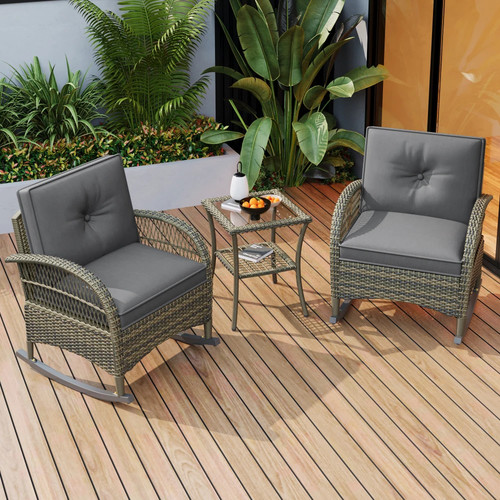Rattan balkongarnitur tlg - rattan-balkongarnitur, 3-tlg