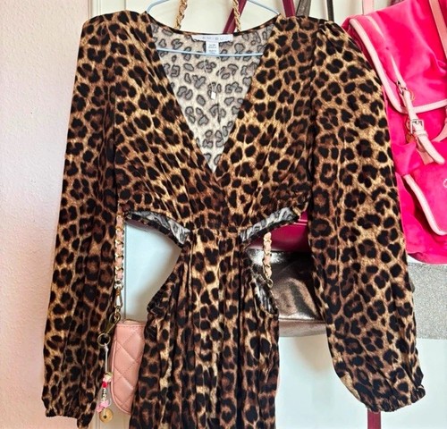 Damen kleid leopard - kleid,