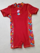 UV Anzug Baby Kind Rot Badeanzug Gr. 98-104 Badeshirt Overall Einteiler