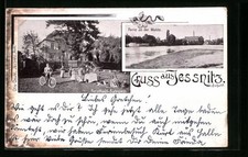 Jessnitz i. Anhalt, Partie an der Mulde, Forsthaus salegash, Ansichtskarte 1900 