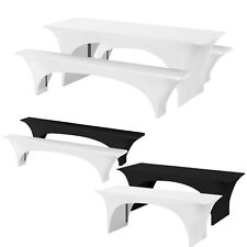 Bierzeltgarnitur Hussen 50 cm / 70 cm Biertischhusse Bierbankhusse Schwarz Weiß