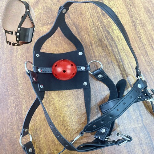 Leder kapuze bondage - pu,