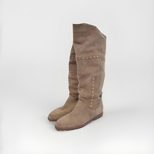 80er Jahre Wildleder Overknee