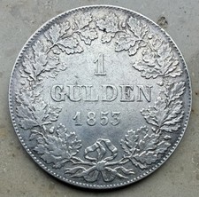 Gulden 1853 frankfurt freie - gulden,