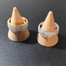 3-Reihig Unisex Ring Zirkonia Strass Solitär Statement Cocktail Partnerring Mode