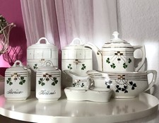 Antik Konvolut Jugendstil Porzellan Vorratsgefäße Gefäße Kanne Saliere Sauciere
