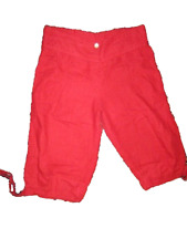 Deerberg Sommer Leinen Capri XXL weite rote Sommerhose