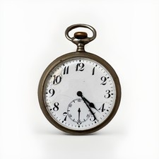 Antike Taschenuhr Handaufzug – ca. 1920 – Emaille-Zifferblatt – 54 mm – läuft