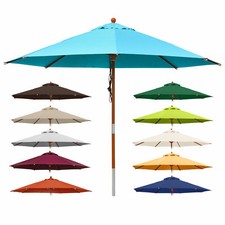 anndora® Sonnenschirm 3 m rund Landhaus Gastro Holzschirm Marktschirm Garten