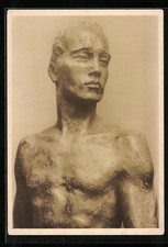 Ansichtskarte Bronzestatue Herabschreitender 1928, Georg Kolbe 