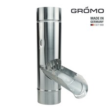Grömo TitanzinkRegenwasserklappe mit V2A Sieb Regenrohrklappe Fallrohr 100 87 76