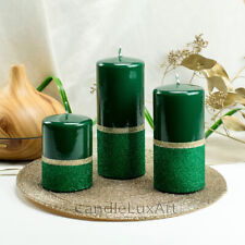 Stumpenkerzen Glanz Glitzer 3