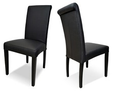 Schwarzes Echtleder Stühle