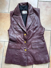 Lederweste styled by YORN Longweste Leder bordeaux/braun Gr. 40