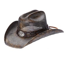 "MONTURA" Grau Brauner Cowboyhut Strohhut Westernhut Cattleman Western