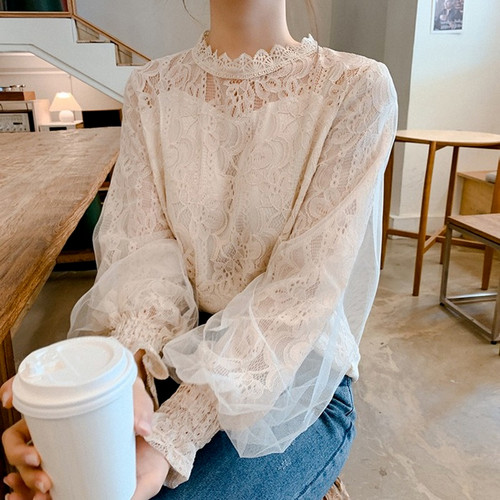 Damen spitze netz - damen, shirt