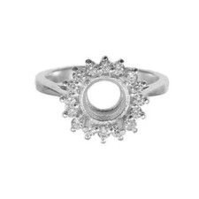 Solitaire Ring Rohlinge 6 mm-20 MM Rund Fassung 925 Silber Verlobungsring Blanko