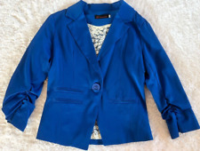Schicker Blazer mit gerafften Ärmeln, Royal Blau, Blazer, 38, NEU